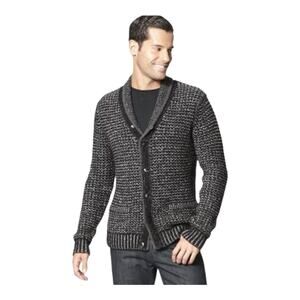 Rag & Bone x Neiman Marcus Wool Blend Chunky Shawl Cardigan Men XL Academia Blk